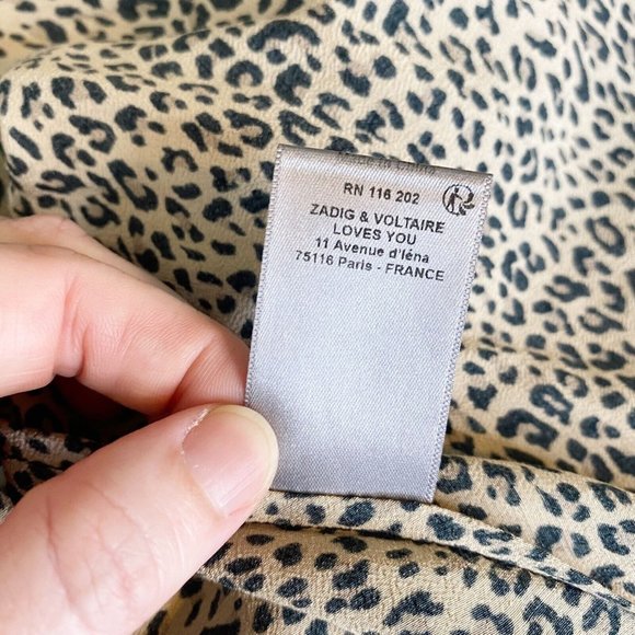 Zadig & Voltaire Russel Print Leo Blouson Dress Medium Cheetah Animal SJCF0402F - Picture 10 of 12